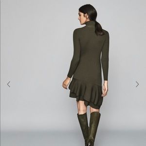 Reiss Finn Ruffle Hem Knitted Dress 